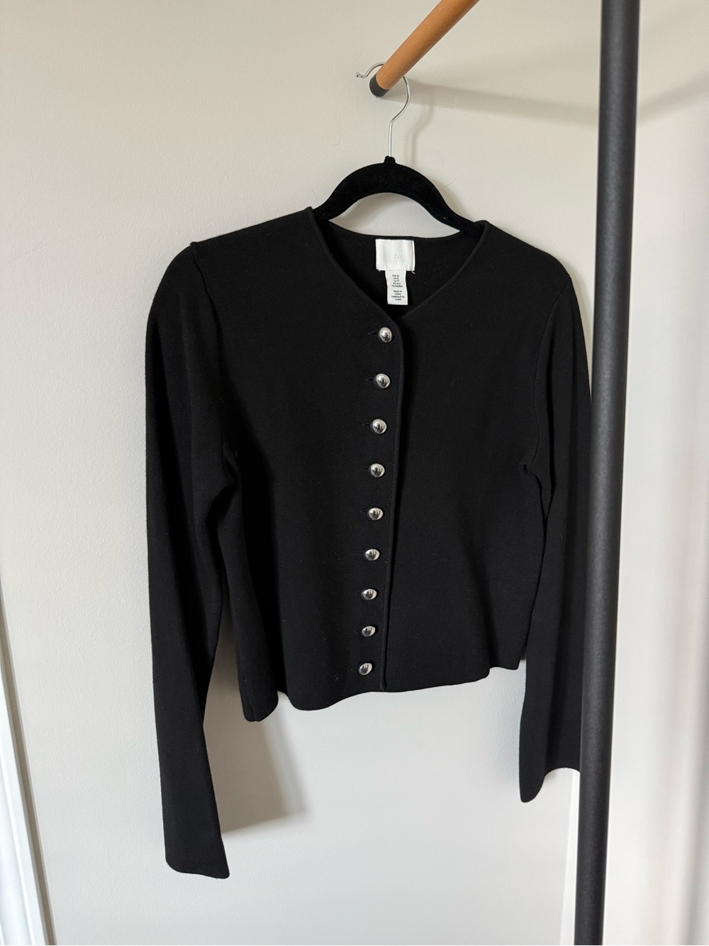 H&M Black Women's Snap-Front Cardigan